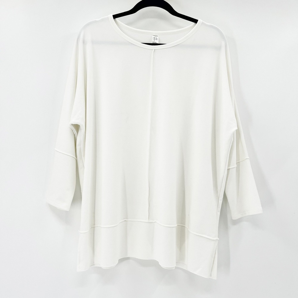 Spanx Tunic Top Womens Large White AirEssentials Oversized Crew Neck